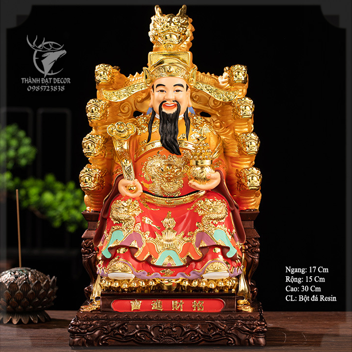 Tượng ông thần tiền size 30cm, quan thần linh ,triệu công minh, đồ thờ cúng , vật phẩm phong thủy