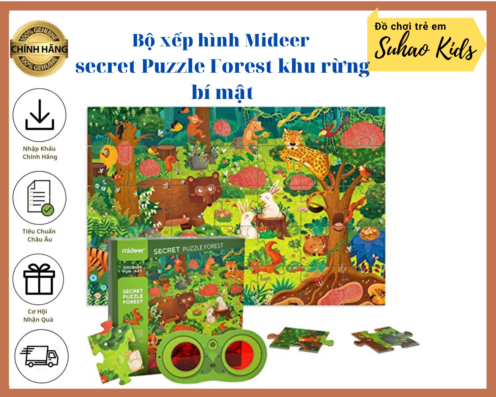 Bộ xếp hình Mideer Puzzle Games Khu rừng bí mật 35 miếng ghép secret Puzzle Forest