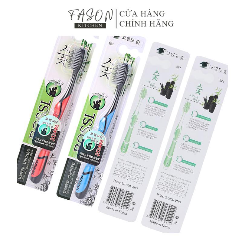 Set 10 bàn chải đánh răng bossi than tre hoạt tính hàn quốc - fasonkitchen