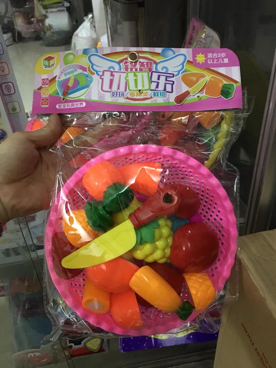 Đồ chơi cắt hoa quả Bộ đồ chơi cắt hoa quả kèm rổ xinh xắn, đồ chơi cắt hoa quả nhựa