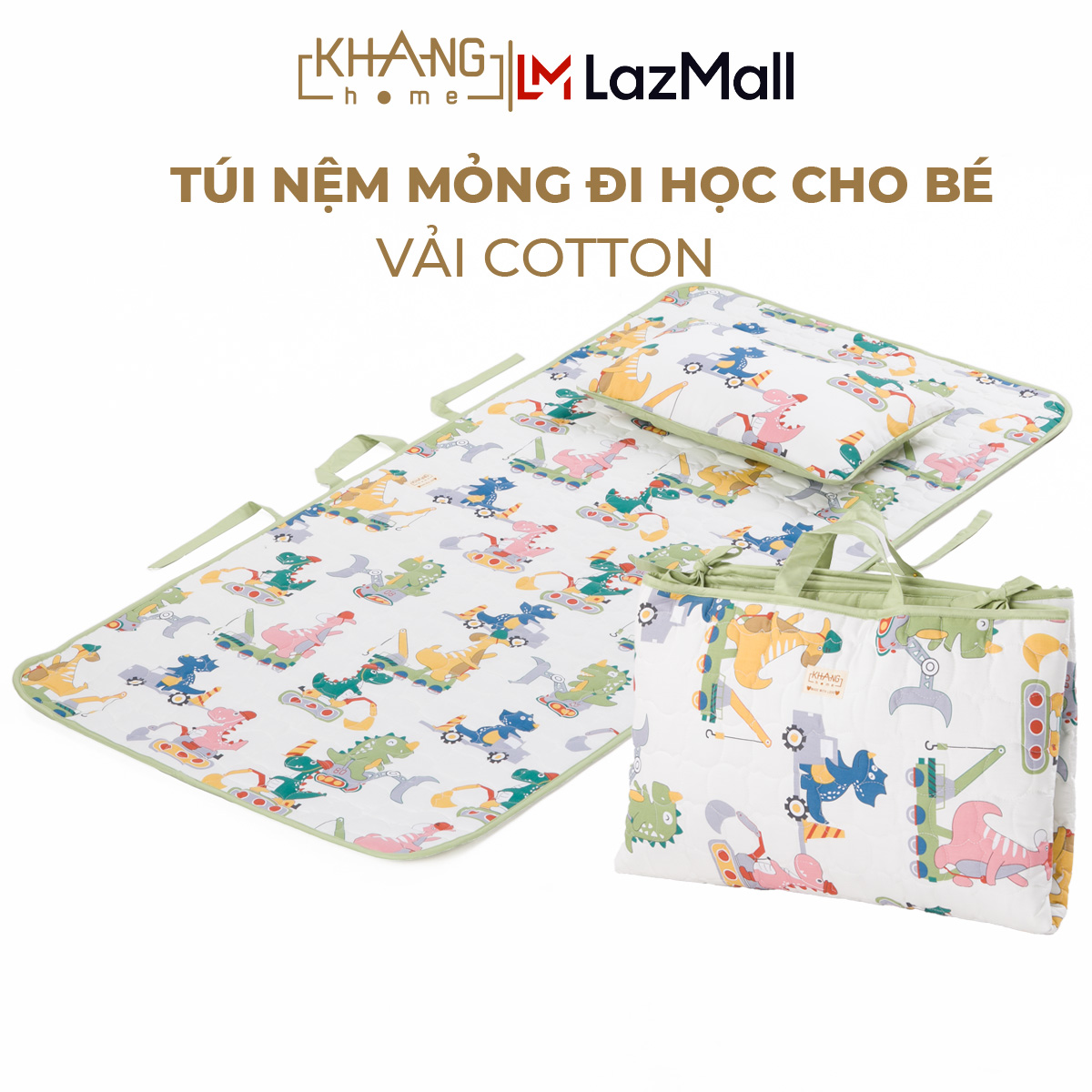 Túi nệm trẻ em khang home chần bông cho bé đi học - tiện lợi cho bé say giấc an toàn ở mọi nơi