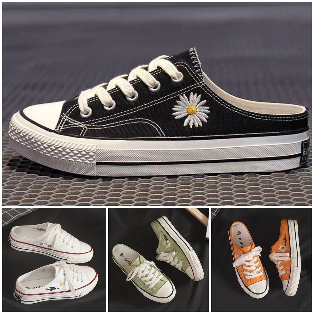 ( Video) Giày sục hoa cúc l Giày slipon hoa cúc l giày nữ thể thao l giày hoa cúc