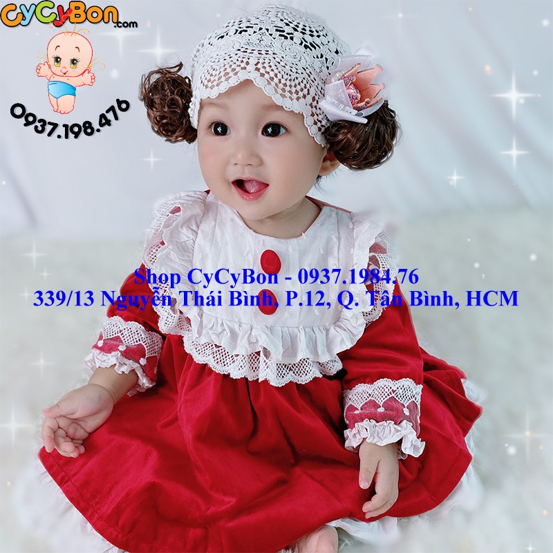 Băng đô tóc giả ren nơ trắng cực xinh