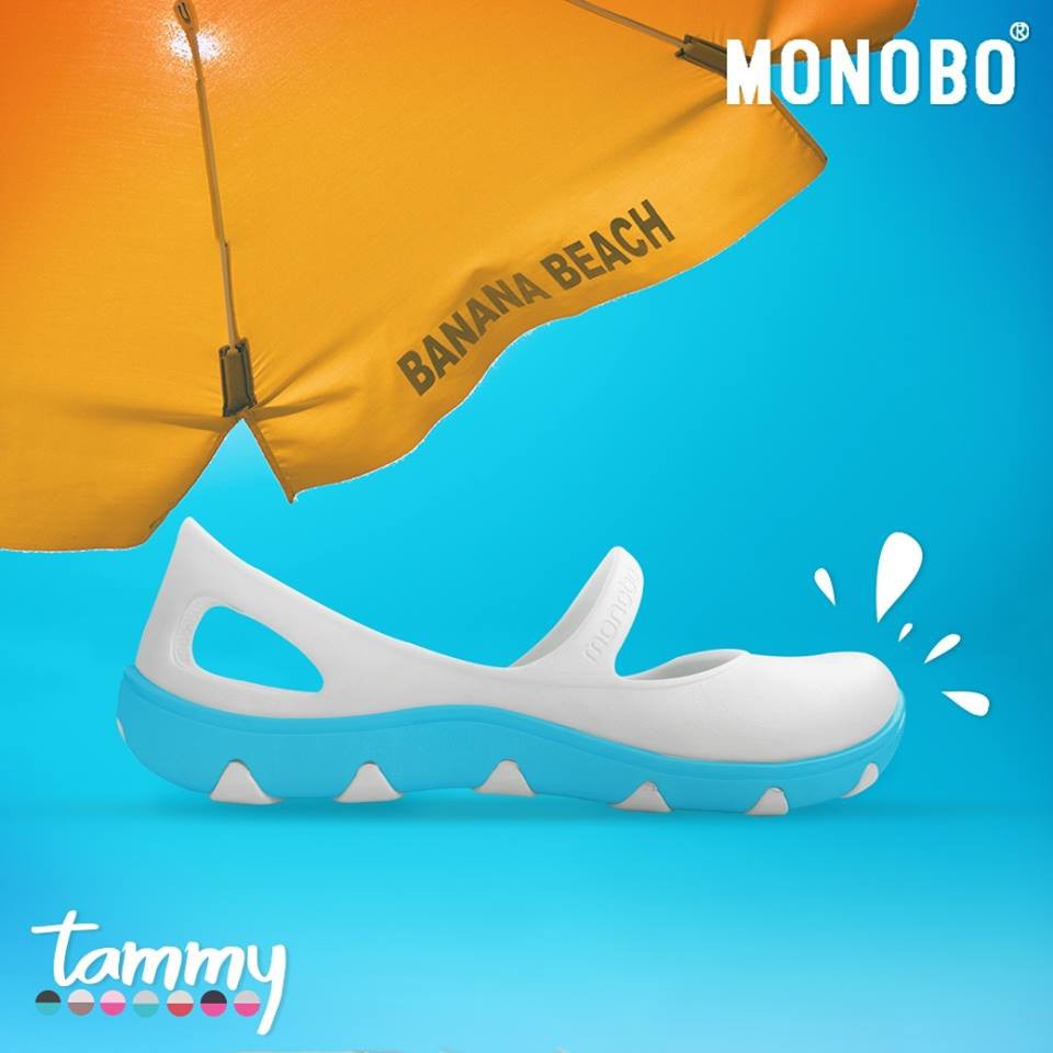Giày nhựa đúc thái lan nữ monobo - tammy - xám đế xanh