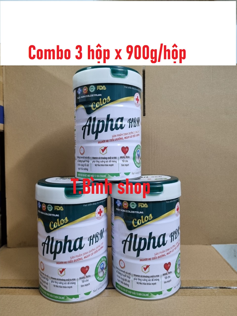 [Combo 3hộp 900g, HSD 2025] Sữa non tiểu đường ALPHA HBM.