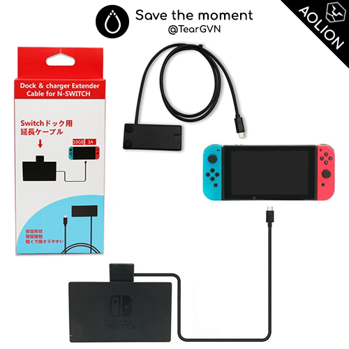 Cáp nối dài type-c aolion từ dock đến máy cho nintendo switch oled / switch v1,2