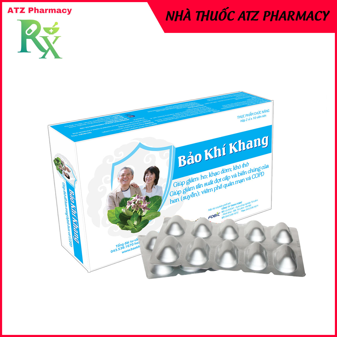 Bảo Khí Khang hỗ trợ các bệnh đường hô hấp hộp 2 vỉ x 10 viên