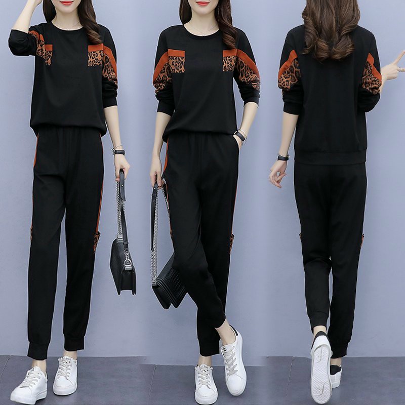 Set bộ thun thể thao phối da beo