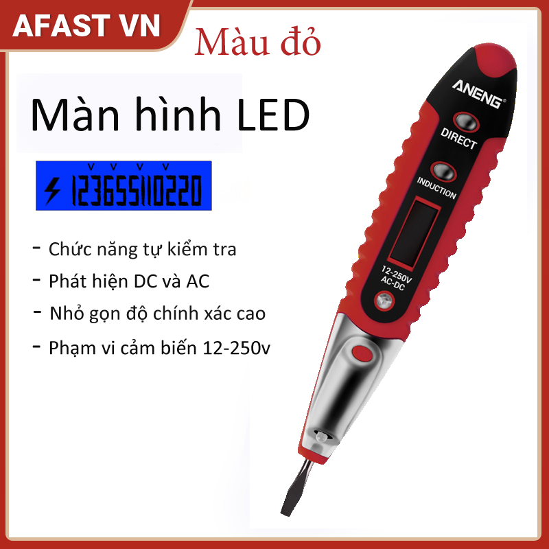 Bút thử điện cảm ứng đa chức năng, màn hình hiển thị LED, 3 tính năng đo điện cảm ứng, đo điện áp, đo thông mạch