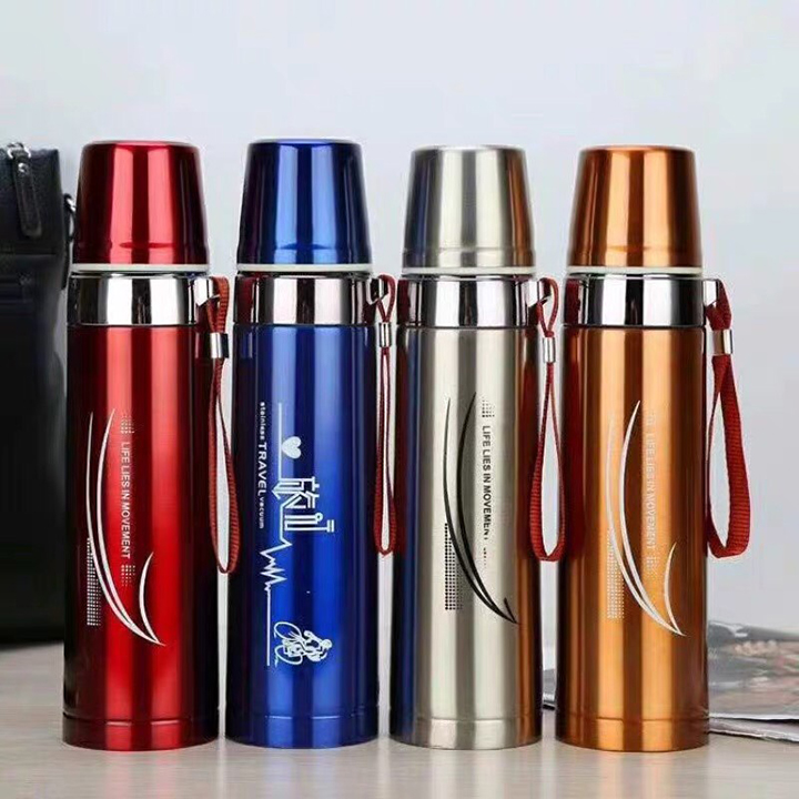 Bình giữ nhiệt đựng nước uống  INOX  800ml,Bình giữ nhiệt inox lớn có dây xách, đảm bảo chất lượng giữ nóng giữ lạnh tốt
