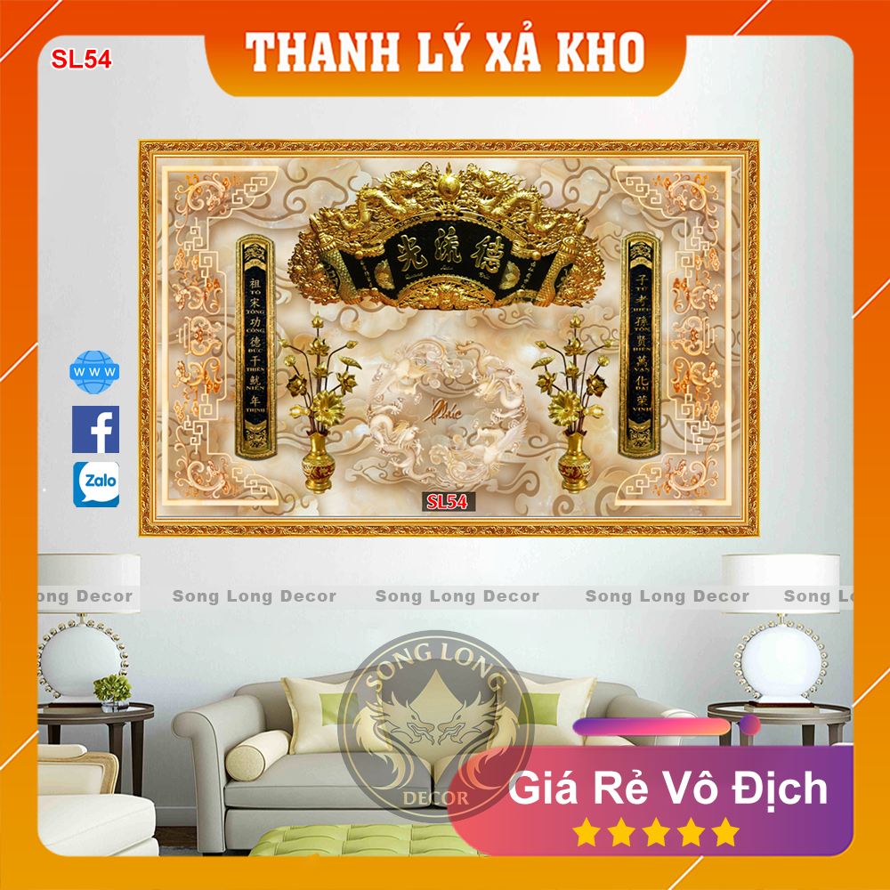 Tranh Dán Tường Phòng Thờ - SL54-Tranh 3d Linh Thiêng- Song Long Decor