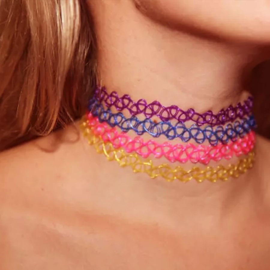Tatoo choker màu neon