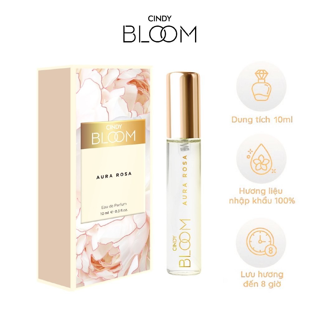 Nước hoa nữ Cindy Bloom Aura Rosa Hương Kiêu Sa Sang Trọng 10ml