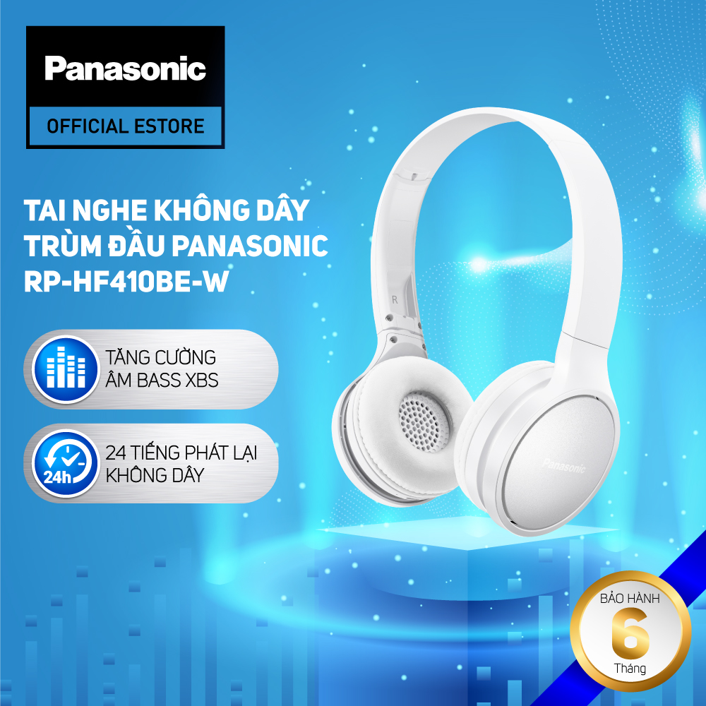 [Tặng bộ quà 3 món 520k] [Nhập voucher giảm thêm 169k] Tai Nghe Chụp Tai Bluetooth Panasonic RP-HF410BE SIêu Trầm XBS - Bảo Hành 12 Tháng 1 Đổi 1 - Hàng Chính Hãng