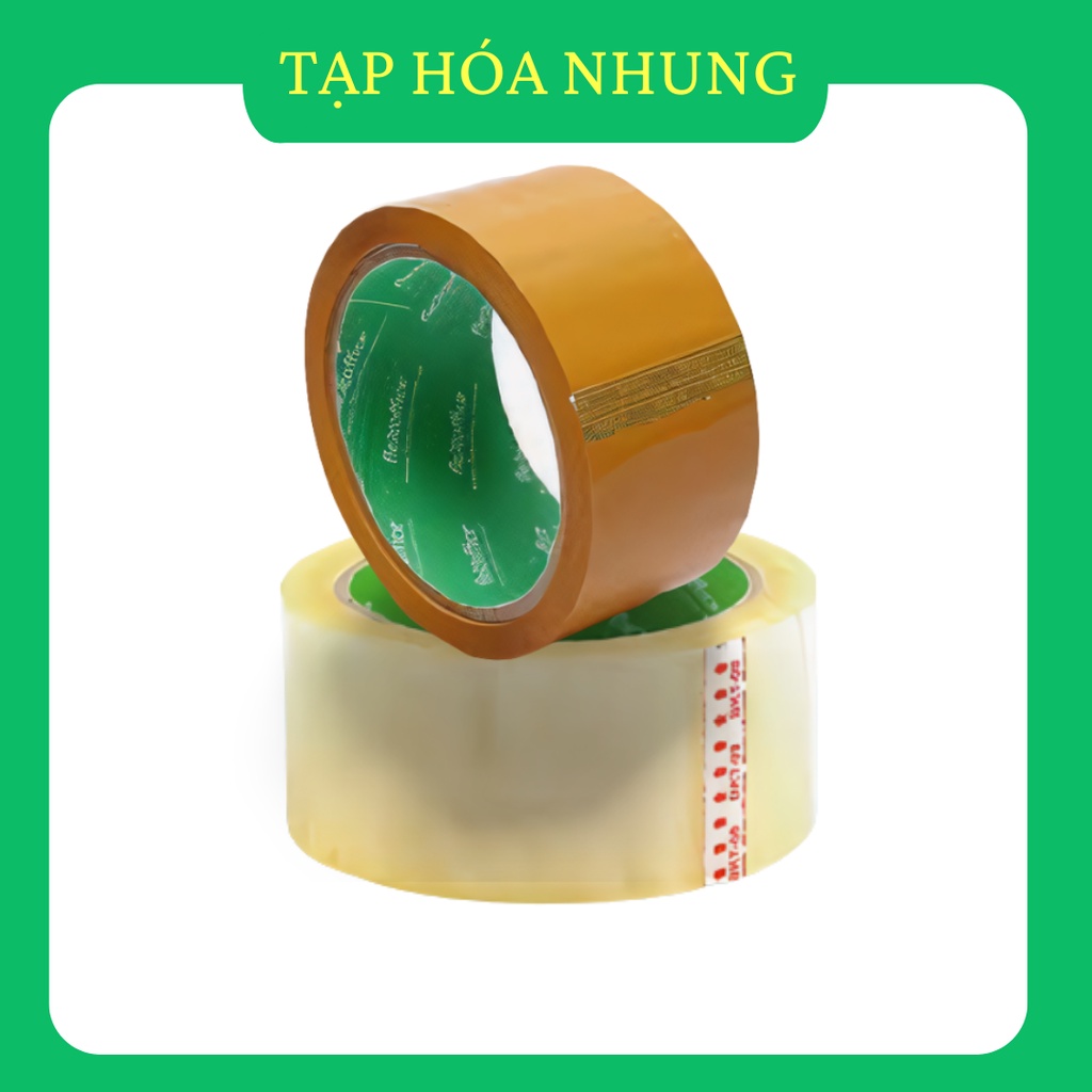Băng keo trong, đục 100-200yard, 1 cây gồm 6 cuộn, nặng 1,2kg-1,8kg