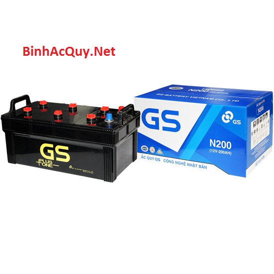 Bình Ắc quy ô tô GS N200 (12V - 200AH) cho xe GMC, Kamaz