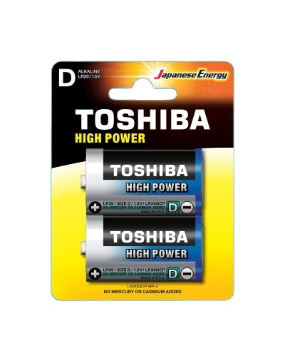 Pin đại alkaline toshiba, size d, 1.5v, không sạc, lr20gcp bp-2