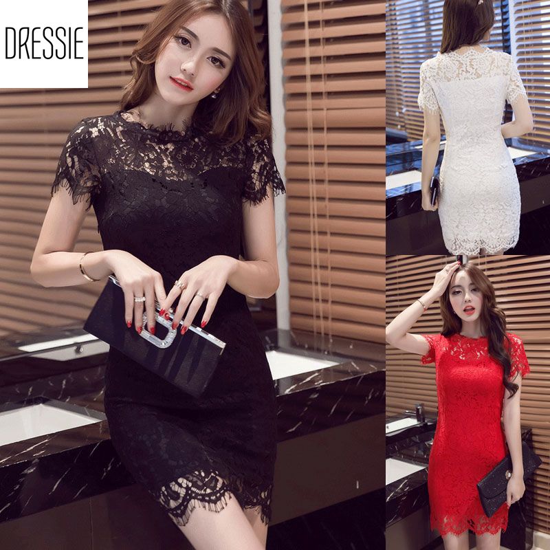 Đầm dự tiệc đẹp váy nữ áo đầm đẹp đầm ren ôm body cao cấp DRESSIE thời trang nữ đẹp công sở dạo phố dự tiệc đám cưới quần áo nữ xinh xắn váy đầm dự tiệc sang trọng trẻ trung - DB74 (đen - trắng - đỏ) – Kèm hình ảnh thật