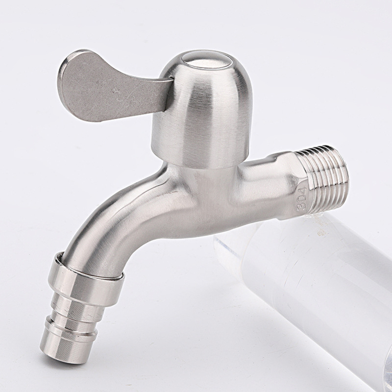 Vòi xả nước lạnh gắn tường, vòi hồ, vòi máy giặt INOX 304 không han gỉ S0215-16