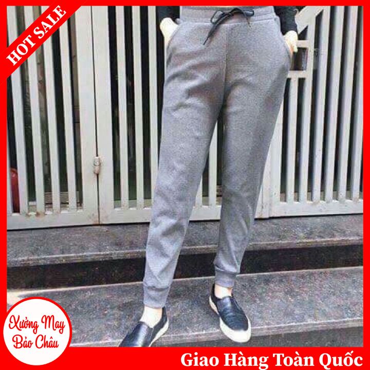 Quần jogger len tăm bo gấu, quần len tăm dài cạp chun,dày dặn co giãn thoải mái