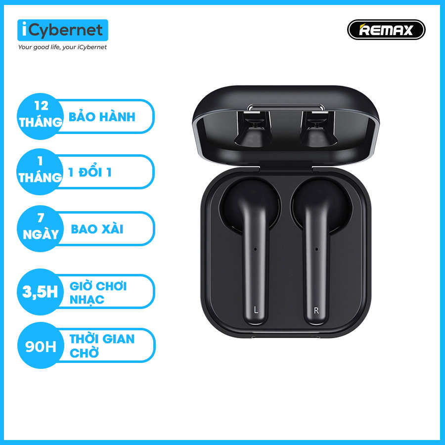 Tai nghe True Wireless nhét tai Remax TWS-11 điều khiển cảm ứng, hỗ trợ siri và google assistant - Hàng chính hãng