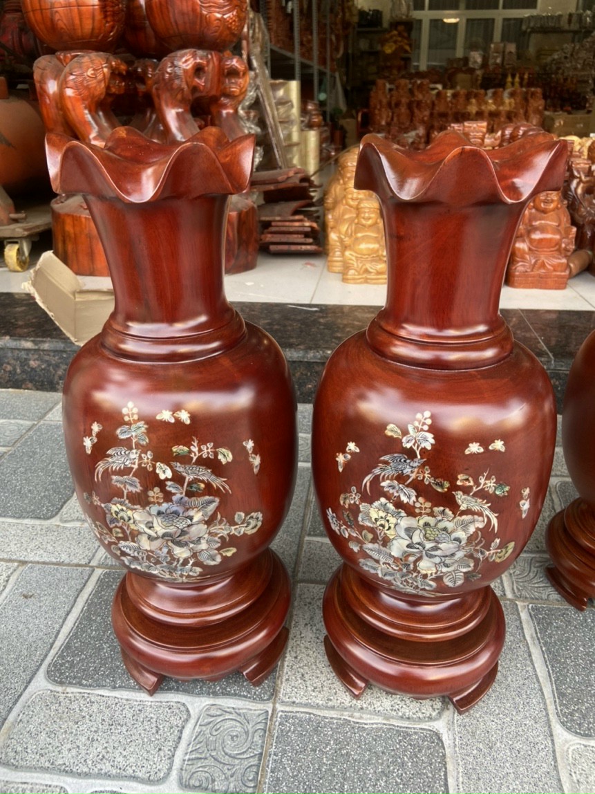 Căp lục bình gỗ Lim cao 50cm