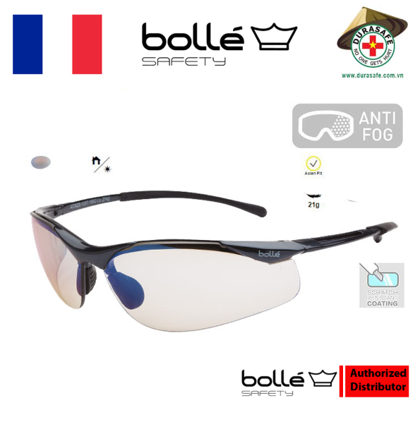 Kính BOLLE 1615504 CONTOUR (Sidewinder) ESP AS Lens chống ánh sáng xanh 57%, gọng kim loại đồng phủ bóng (KÈM HỘP)