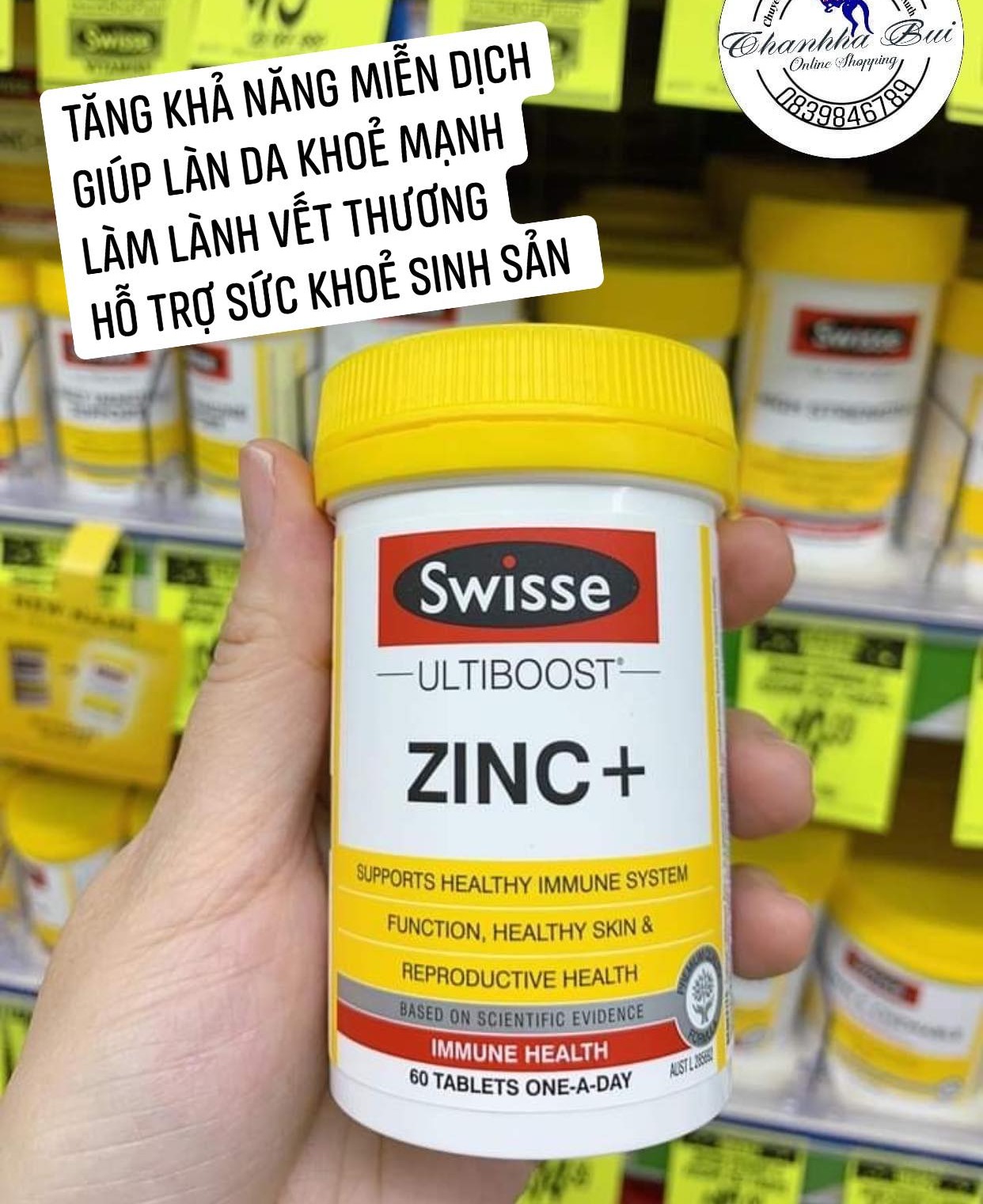 SWISSE ULTIBOOST ZINC 60 VIÊN