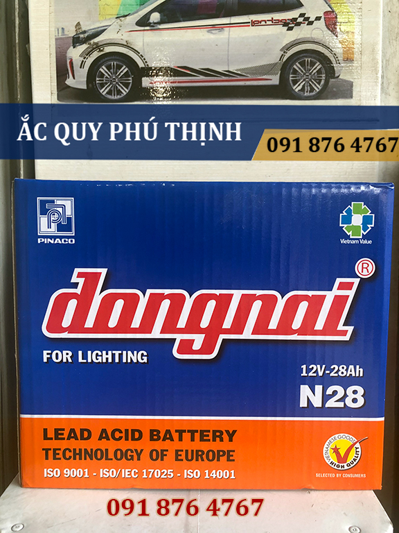 Ắc quy Đồng Nai 12V-28Ah N28 (chưa bao gồm dung dịch)