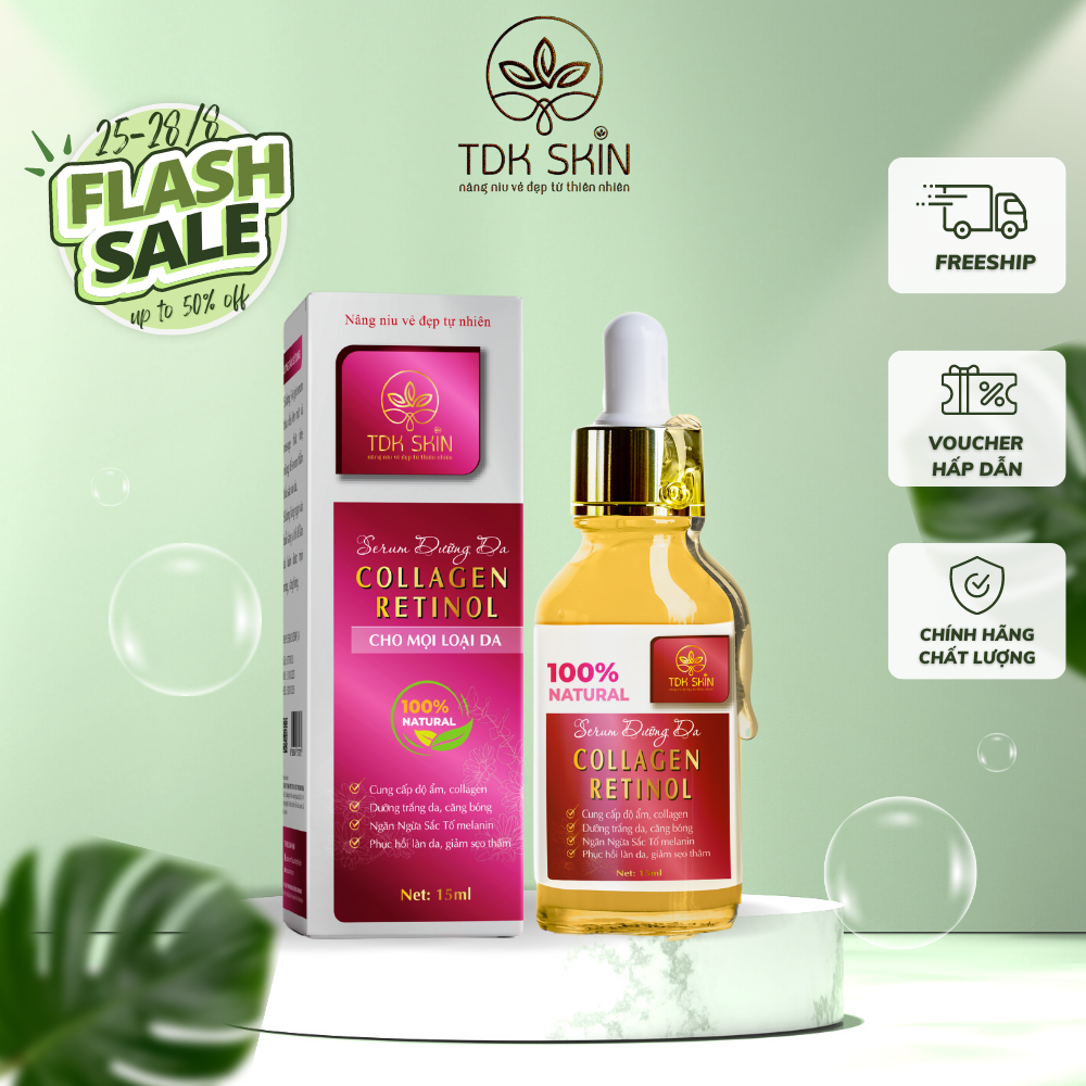 Serum Dưỡng Da Collagen Retinol giúp trắng da giảm thâm, kiềm dầu và giữ ẩm cho da - Thảo Dược Khang - TDK SKIN