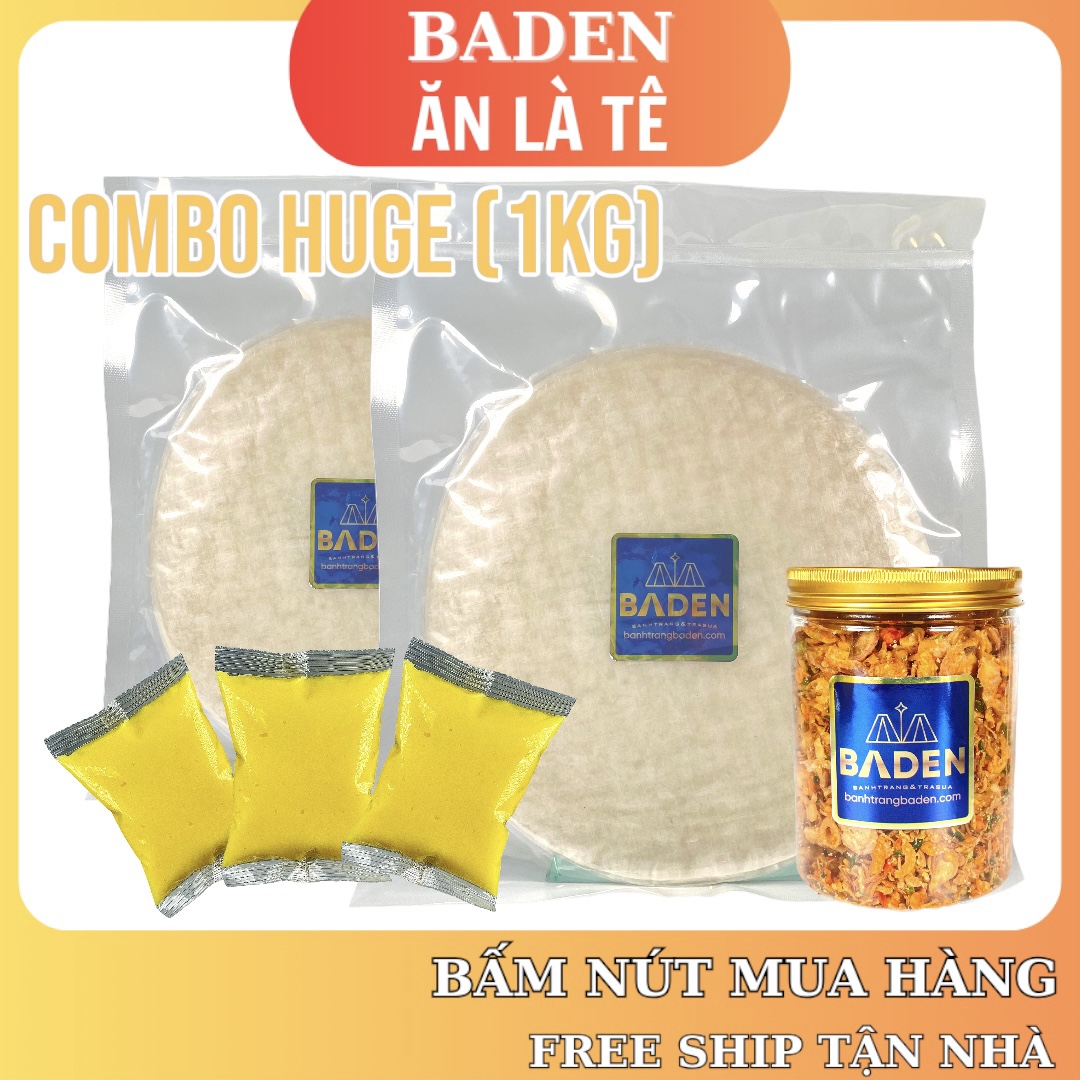 Combo bánh tráng muối tép hành + hủ bơ siêu to khổng lồ 300g + 250g bánh tráng phơi sương + 200g muối tép hành phi ngon