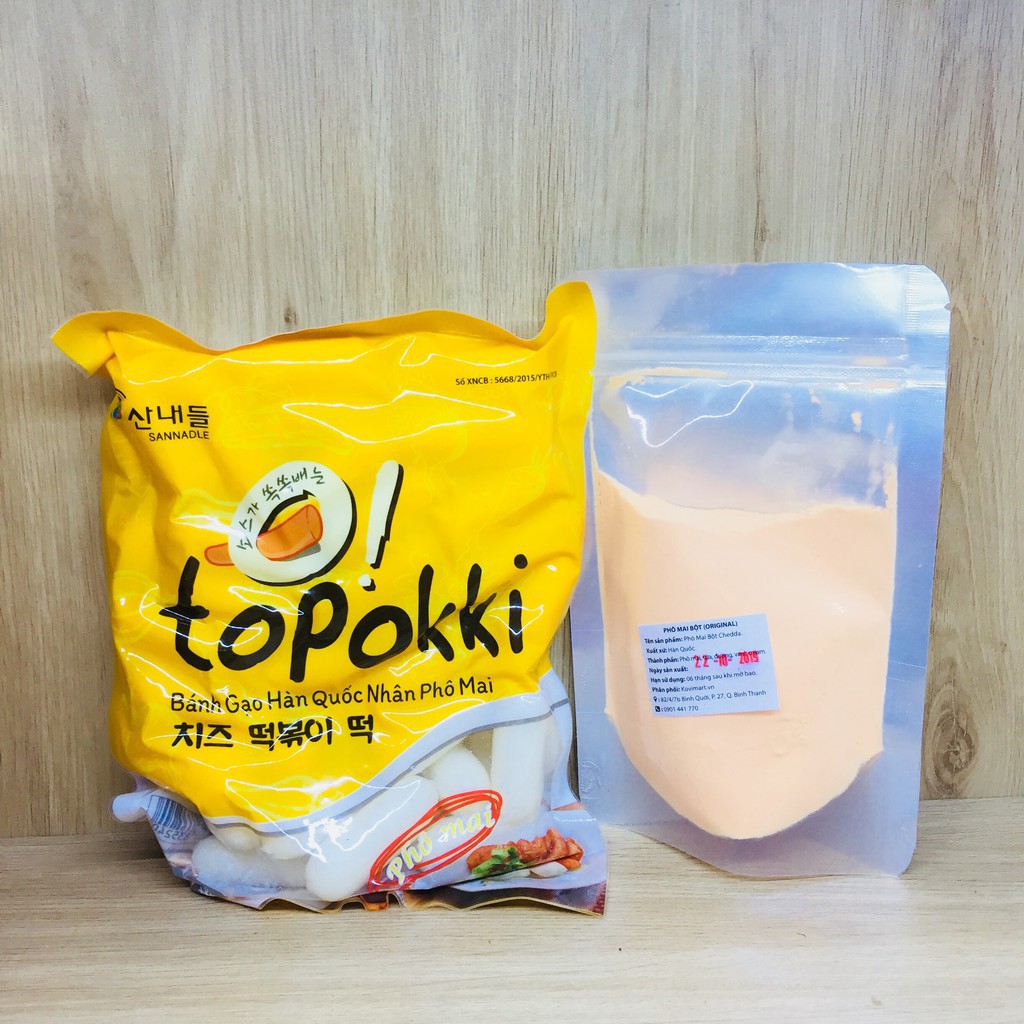 COMBO 500g TOKBOKKI NHÂN PHÔ MAI KÈM 100G BỘT PHÔ MAI LÀM TOK LẮC PHÔ MAI_minhnhatfood