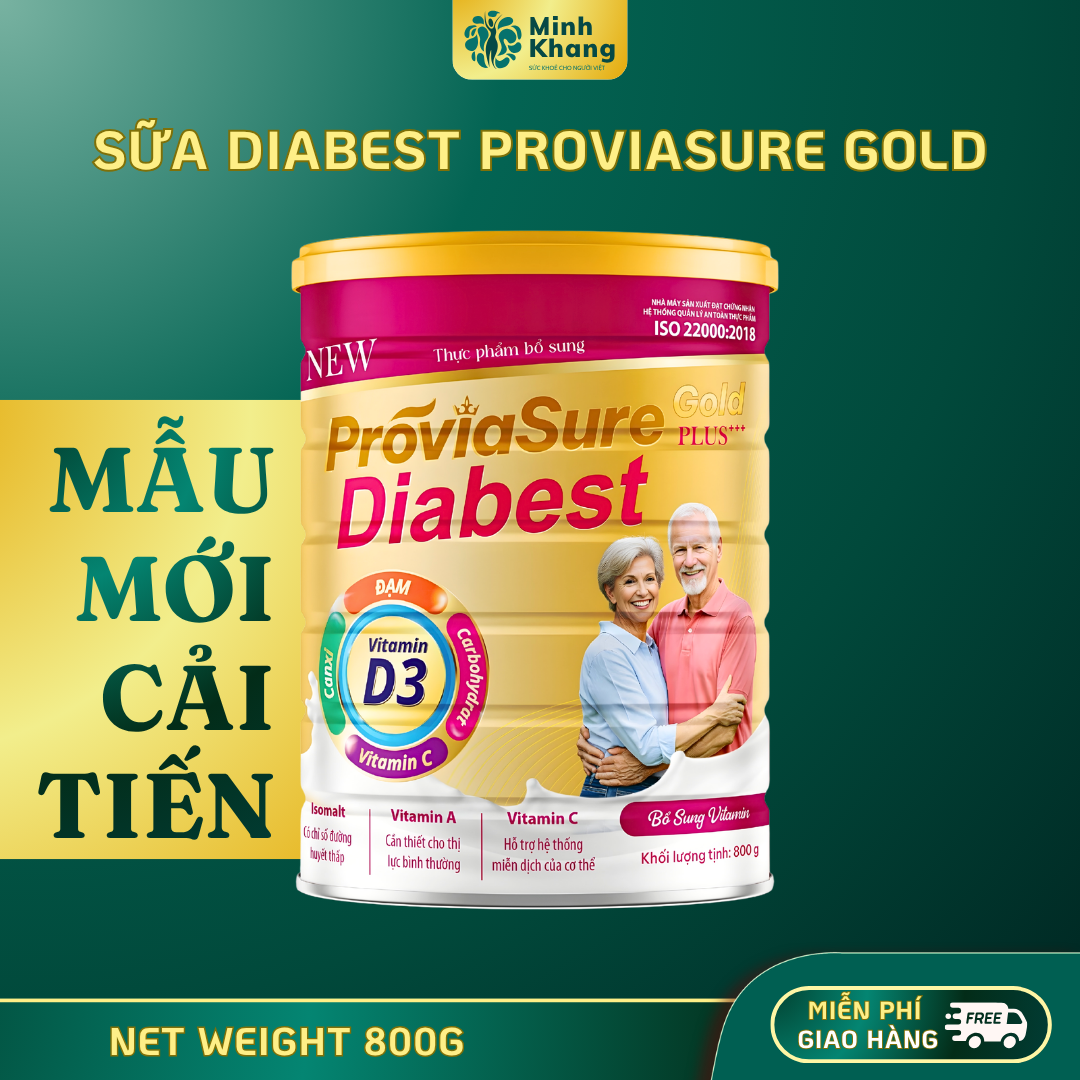 Diabet Proviasure Gold Diabetic Milk Supplement Nutrients for Customers, Helps Eat Well and Sleep Well 800 Gram Can