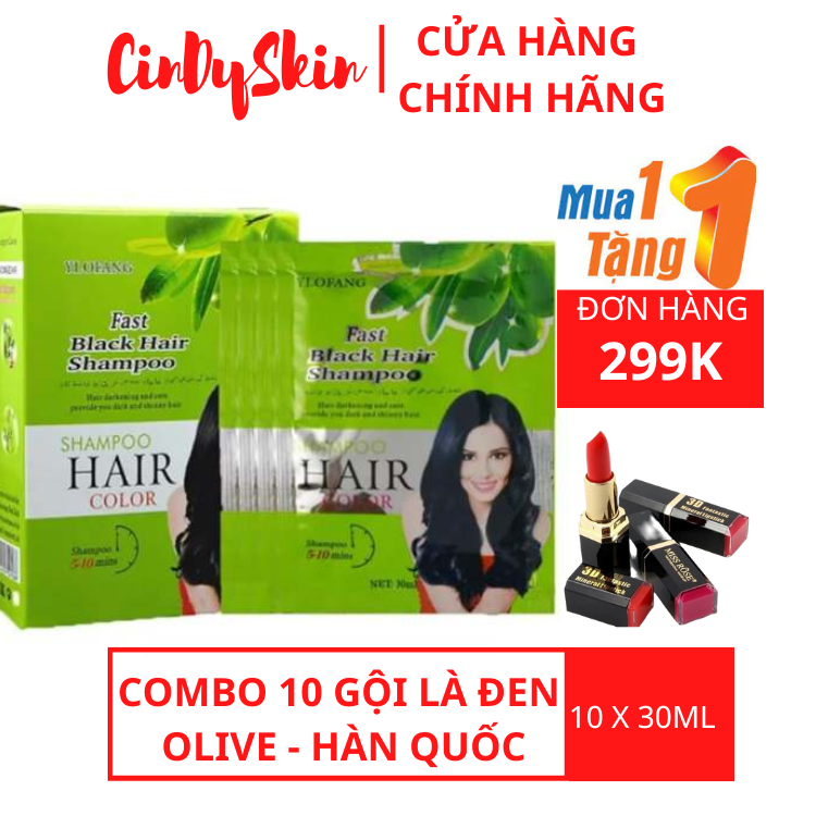 Combo 10 gói gội là đen olive - hàn quốc