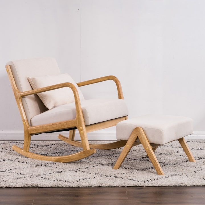 [Trả góp 0%]Ghế sofa thư giãn bập bênh cao cấp Ghế sofa đơn ngồi đọc sách - xem phim  Ghế sofa đơn thư giãn phong cách Bắc Âu