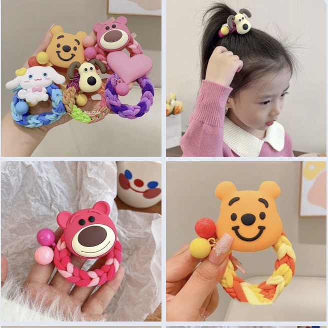 Cột tóc charm to hoạt hình vui nhộn siễu dễ thương