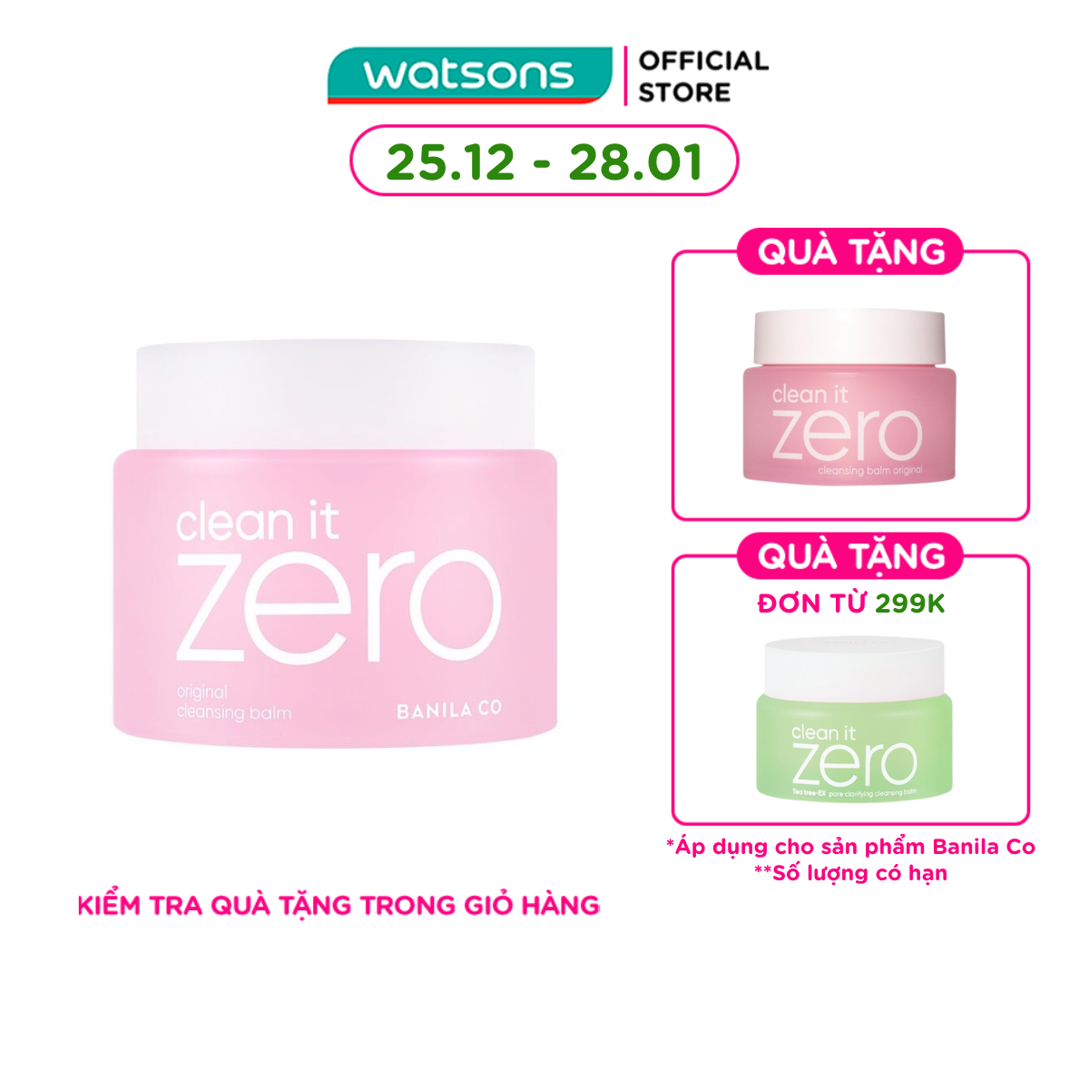 MUA LÀ CÓ QUÀ Sáp Tẩy Trang Banila Co Clean It Zero Original Cleansing Balm 180ml