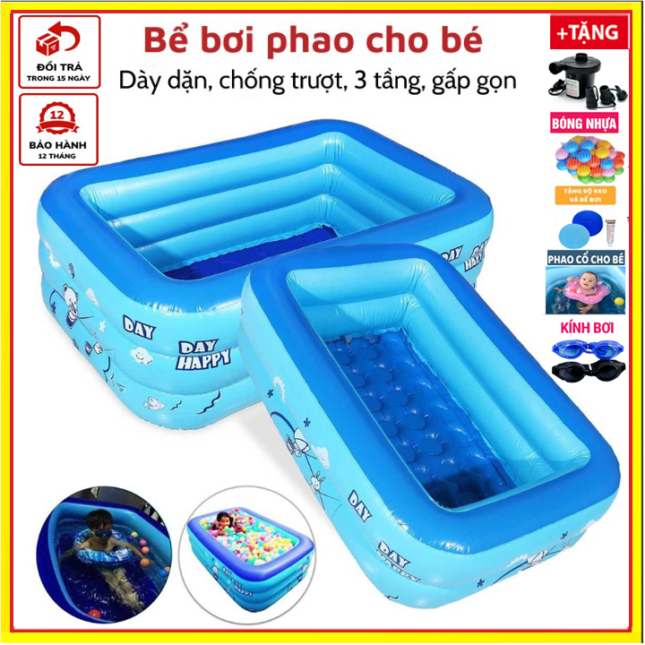 LỖI 1 ĐỔI 1[TẶNG BƠM ĐIỆN+bóng ] bể bơi cho bé loại 1.1M, 1.3M, 1.5M, 1.8M, 2.1M , 2m6, HỒ BƠI phao cho bÉ,  bể bơi phao 3 tầng mini gia đình, bể bơi cho bé, Bể bơi phao khổng lồ Cỡ lớn cho bé và gia đình
