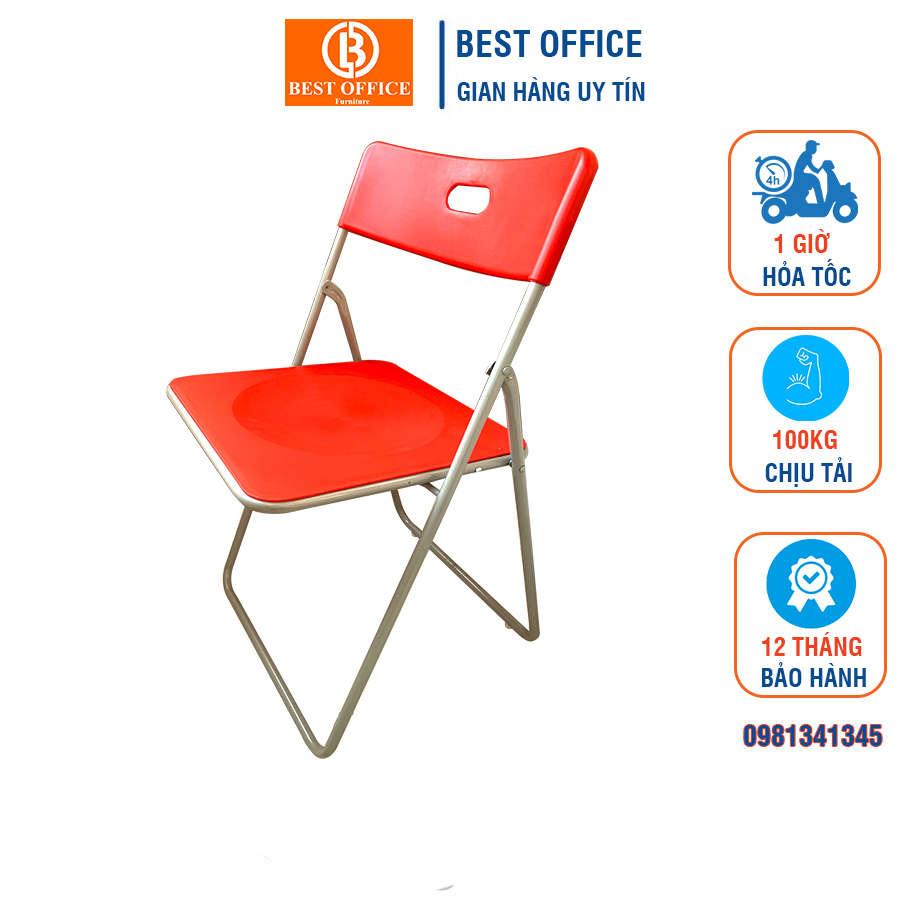 Ghế gấp văn phòng Trường Phát, ghế xếp gọn khung thép, mặt nhựa cao cấp, đủ 3 màu giúp tiết kiệm diện tích văn phòng