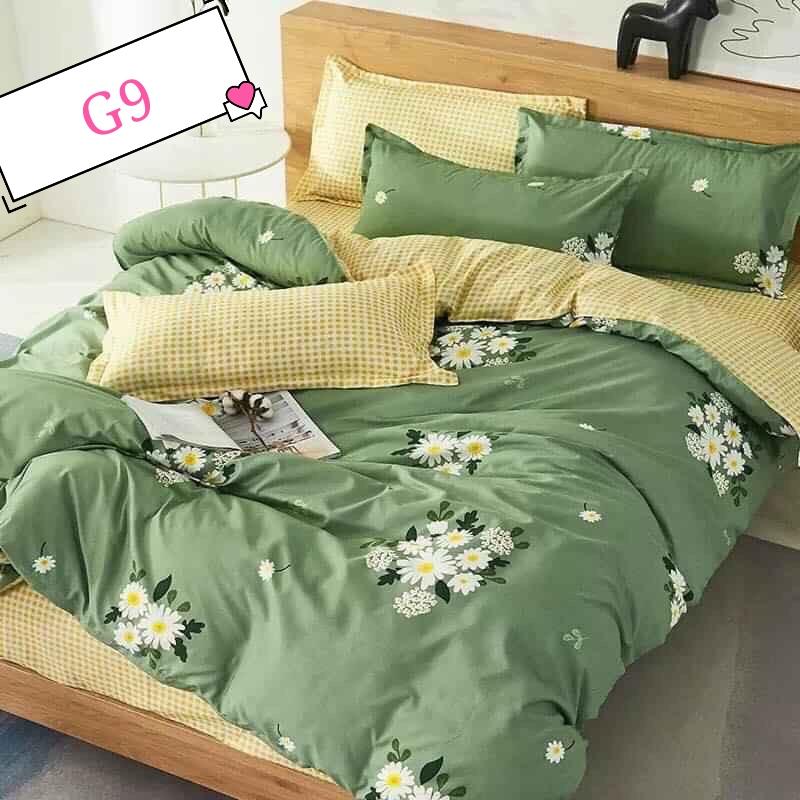 Trọn bộ 5 món chăn ga gối cotton polly hq- g9