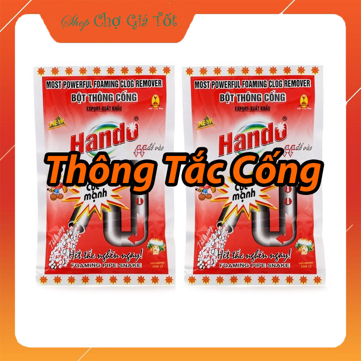Bộ 2 gói bột thông cống xuất khẩu Hando 100Gr