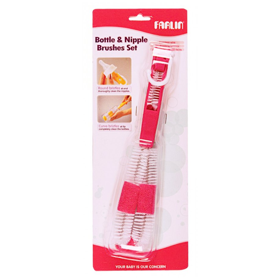 Bàn chải cọ bình sữa và núm ty hiệu farlin - bf-257