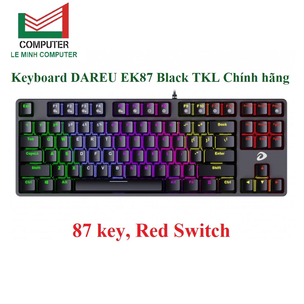 Bàn phím cơ keyboard dareu ek87 black tkl chính hãng