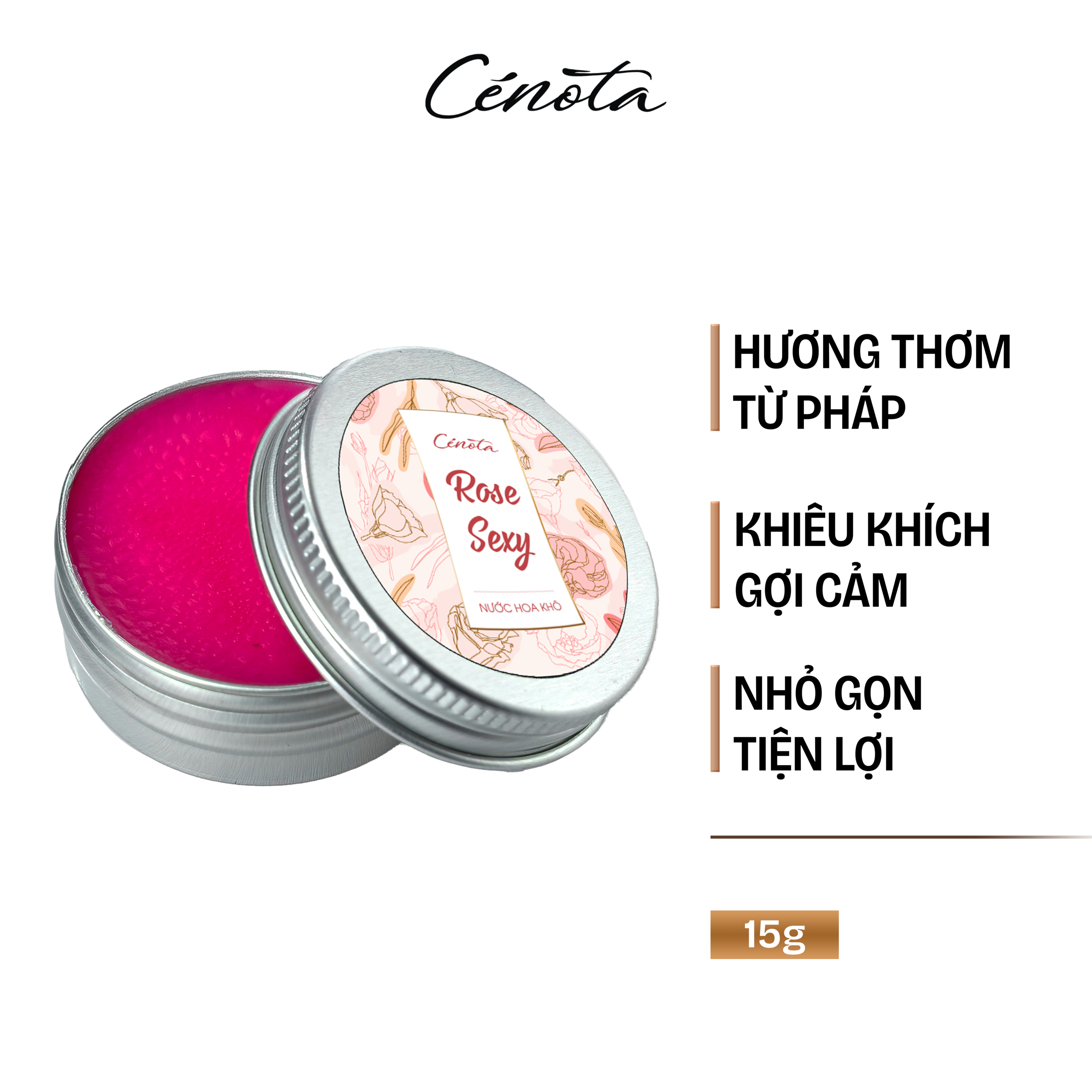 Nước hoa khô Cenota Rose Sexy 20g