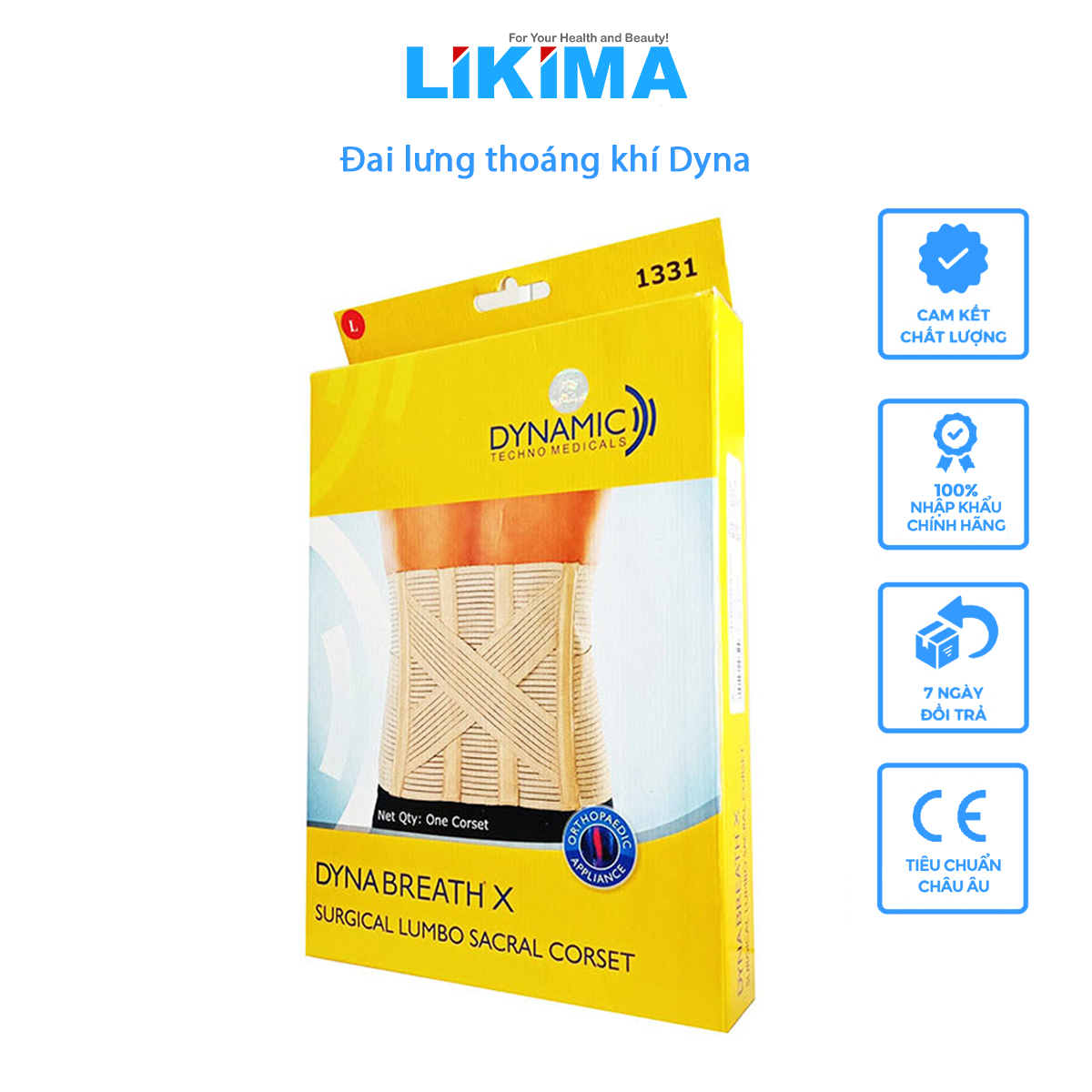 Đai cố định thắt lưng cột sống Dyna loại thoáng khí– 1331 Likima