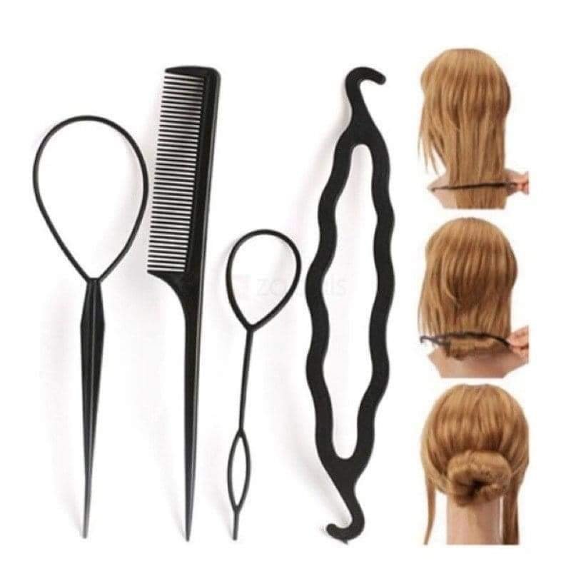 Set rút tóc tạo kiểu độc đáo-set 4 dụng cụ tạo kiểu tóc cực rẻ-chính hãng 100%