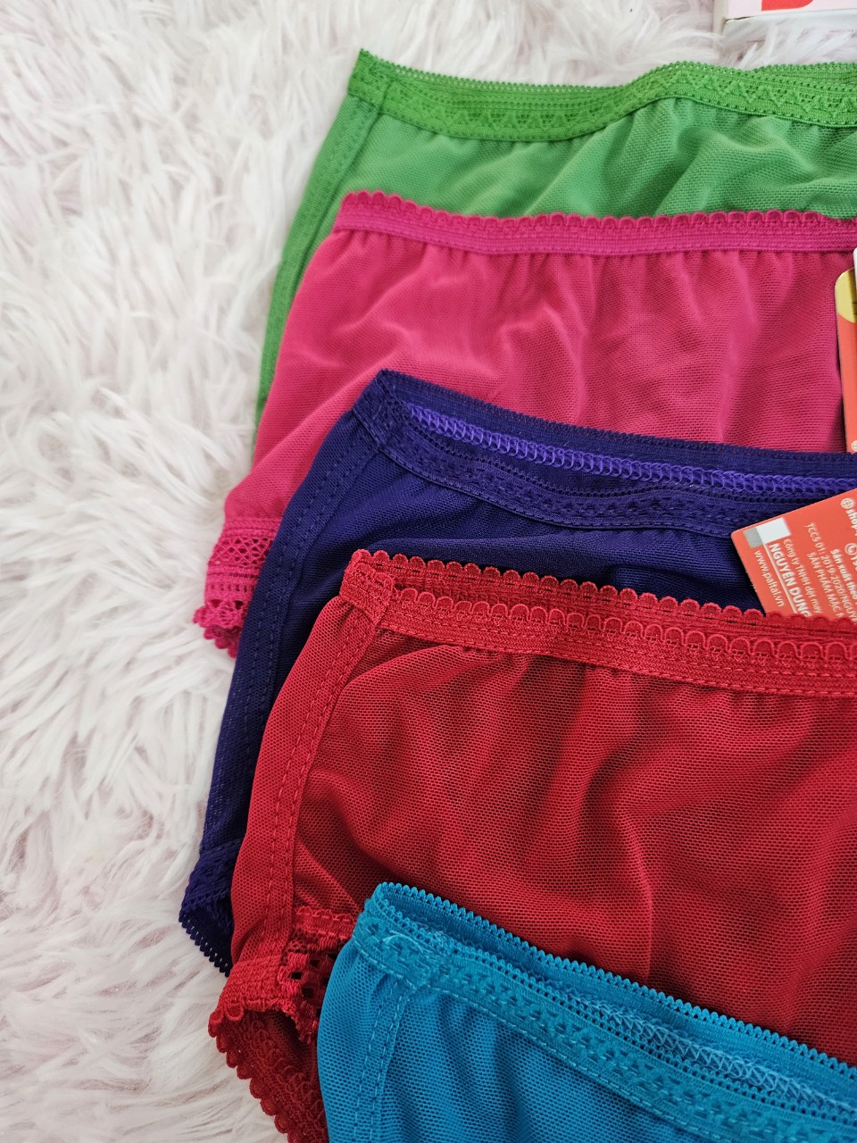 Combor 5 quần lót nữ lưng thấp Paltal ren thun lạnh