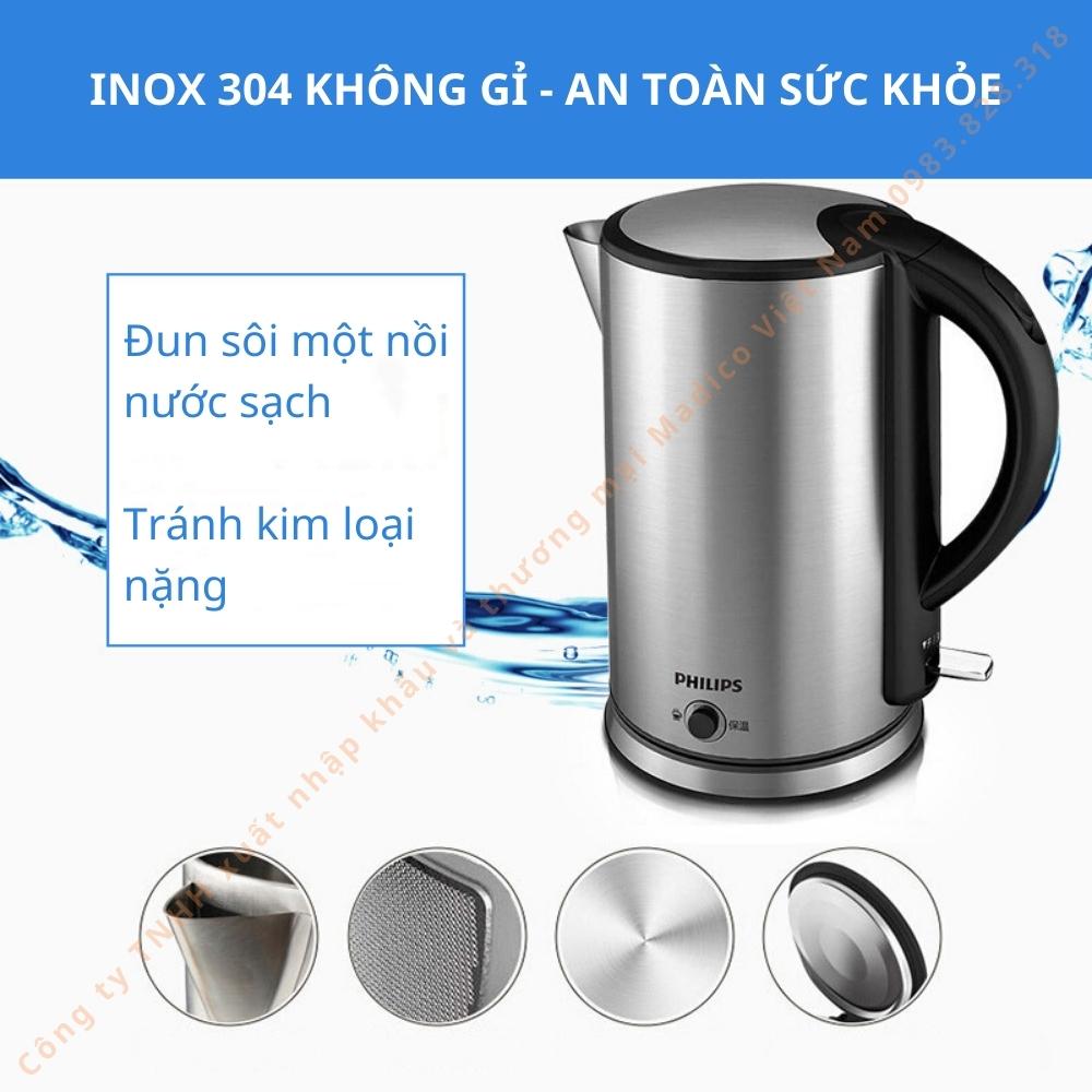 Bình đun nước siêu tốc nhãn hiệu Philips HD9316 dung tích 1.7Lít - bảo hành 24 tháng
