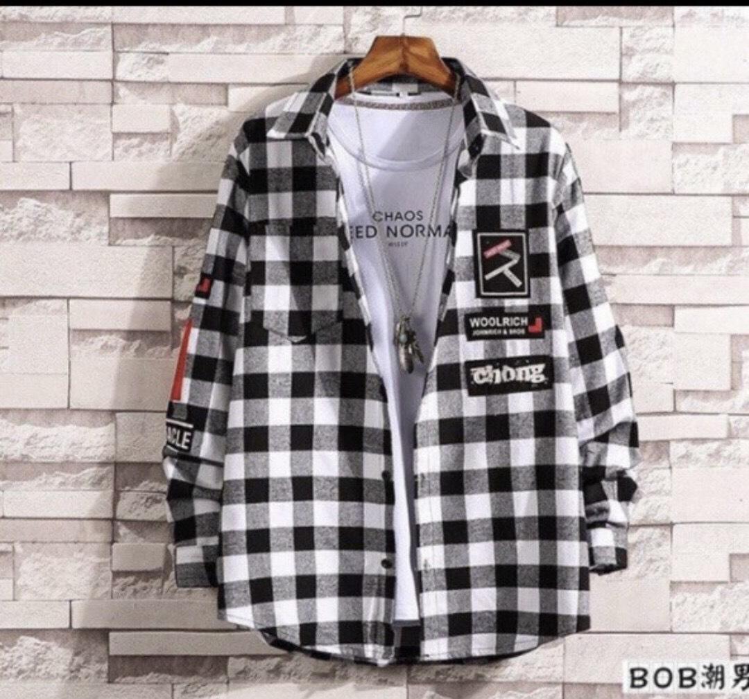 [Hoàn Tiền 15%] [HCM]ÁO KHOÁC SƠ MI NAM CARO HỌA TIẾT PHONG CÁCH HÀN QUỐC