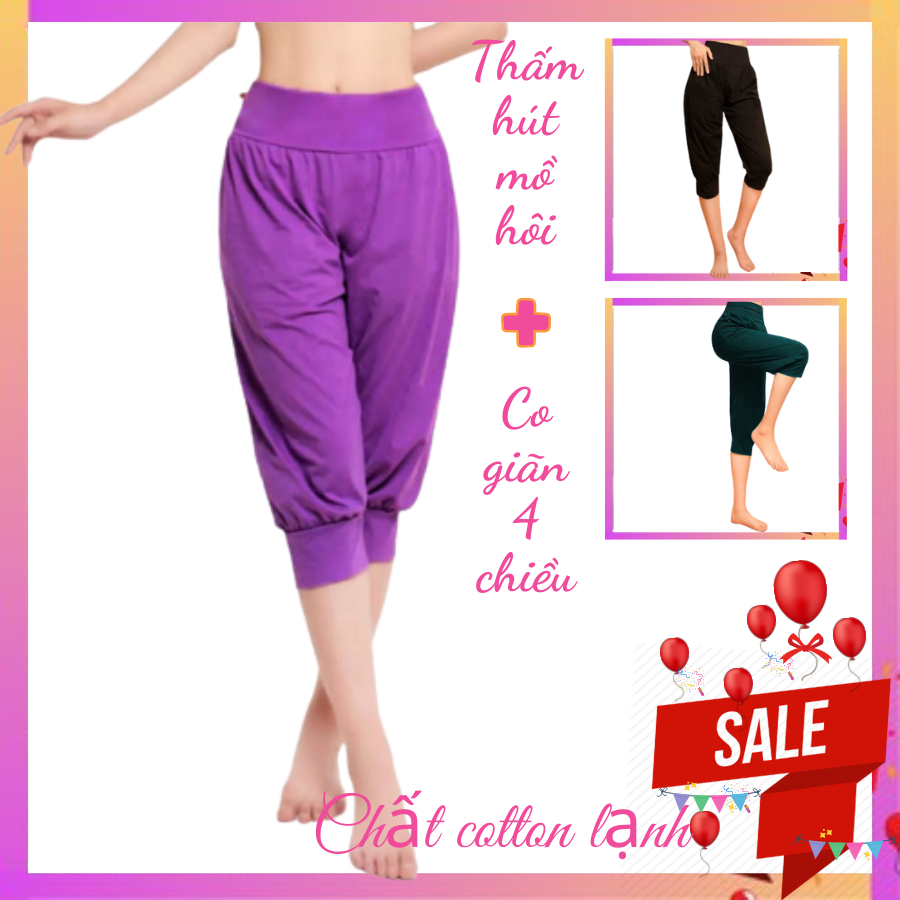 Quần Alibaba Dáng Lửng -  tập múa, zumba, yoga mặc ở nhà mềm nhẹ thoải mái